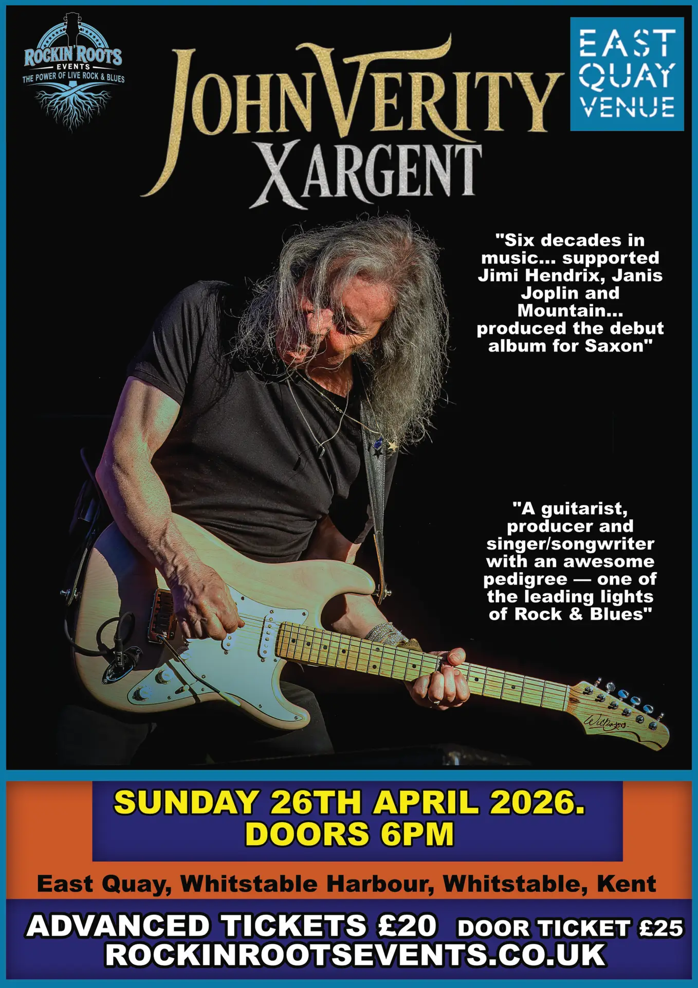 JOHN VERITY LIVE IN WHITSTABLE KENT 2026 JOHN VERITY LIVE IN WHITSTABLE KENT 2026 POSTER