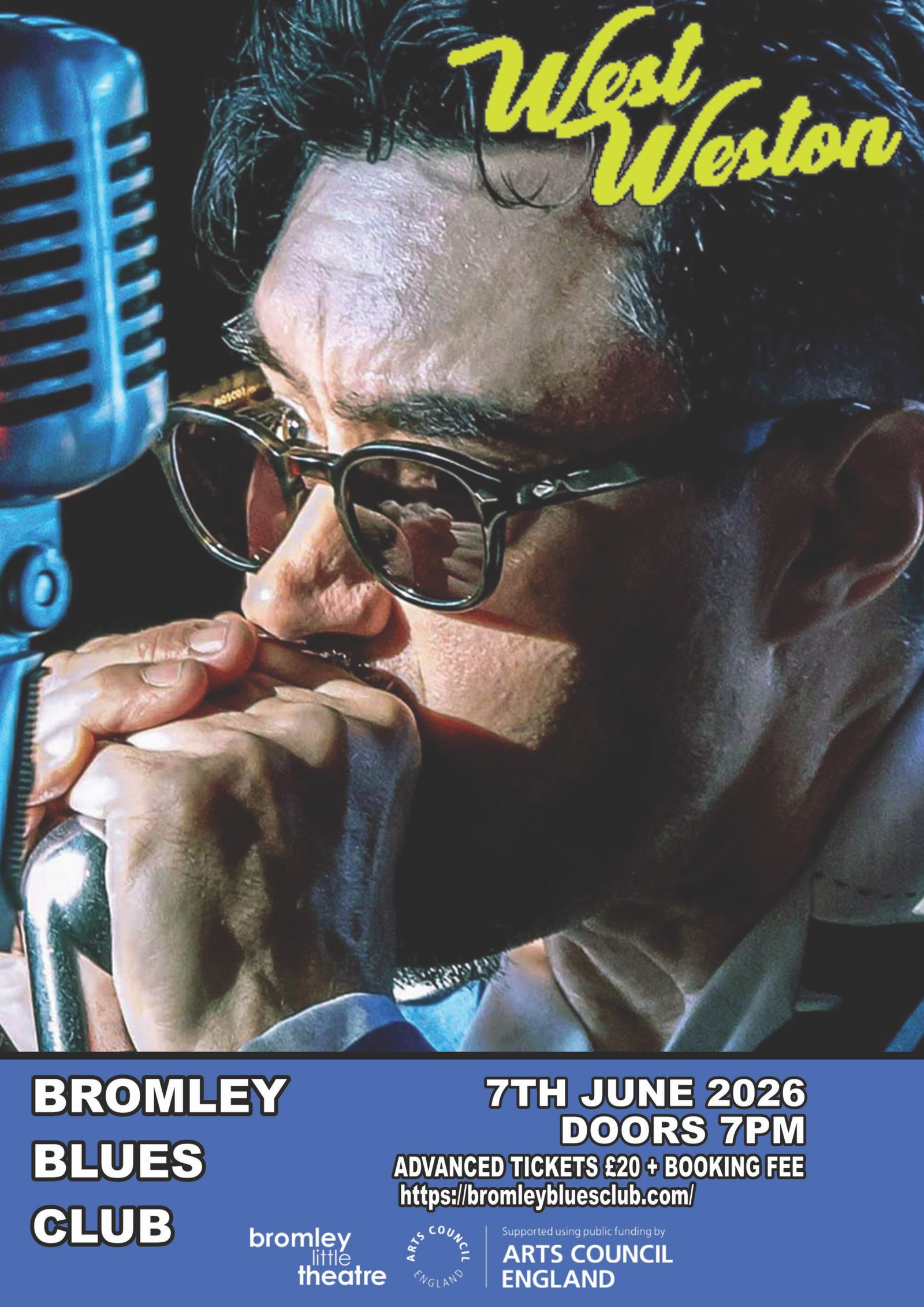 WEST WESTON'S BLUESONICS LIVE IN BROMLEY JUNE 2026 POSTER