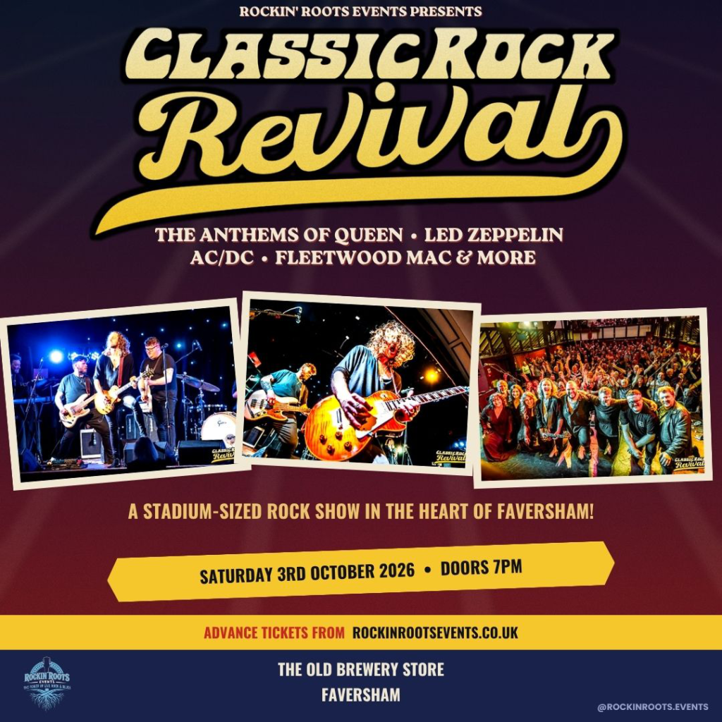 CLASSIC ROCK REVIVAL LIVE IN FAVERSHAM KENT AT THE OLD BREWERY STORE OCTOBER 2026