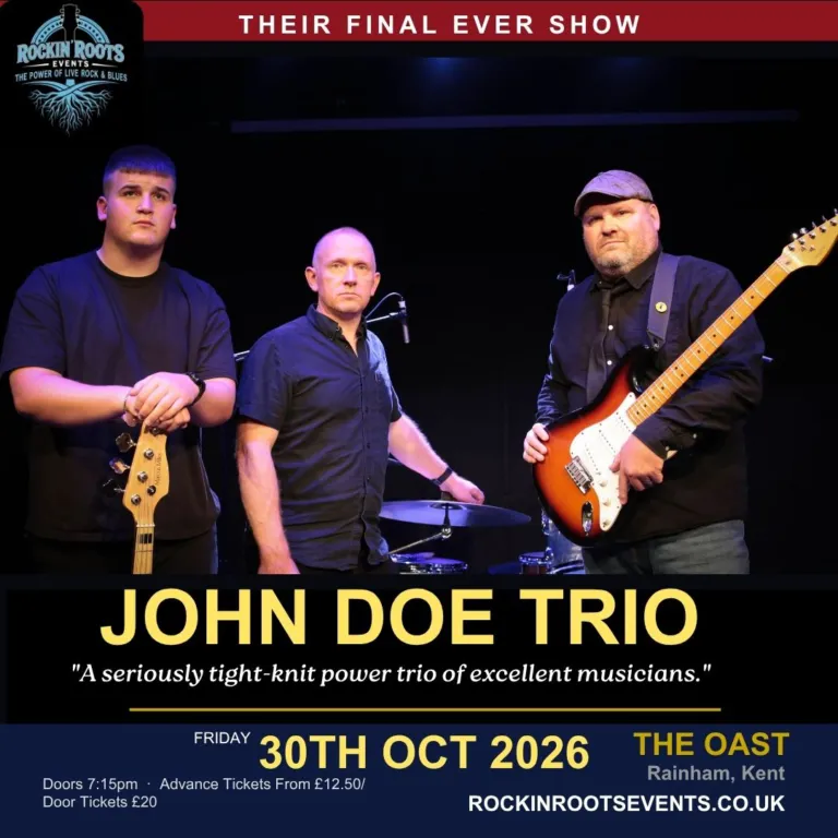 Live Music Medway, Kent | Rockin' Roots Events 2 John Doe Trio live at The Oast, Rainham, Kent — 30 October 2026
