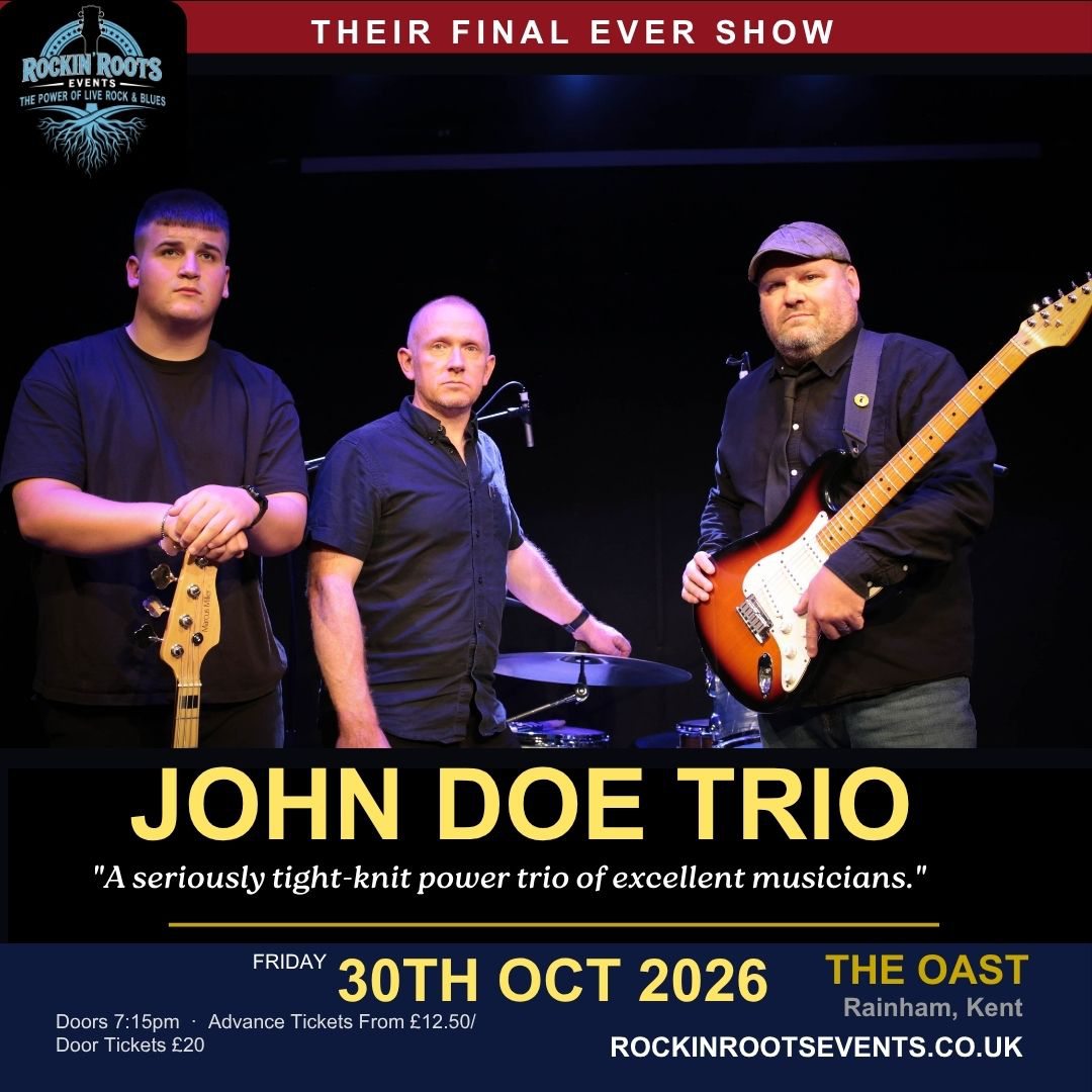 Live Music Medway, Kent | Rockin' Roots Events 4 John Doe Trio farewell show live at The Oast, Rainham, Kent — 30 October 2026